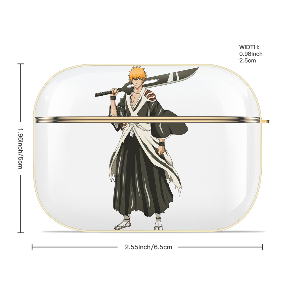 ブリーチ 黒崎一護（くろさき いちご）BLEACH Kurosaki Ichigo 【AirPods Pro用】ハードシェル保護ケース｜耐衝撃・防指紋・カラビナ付き商品仕様