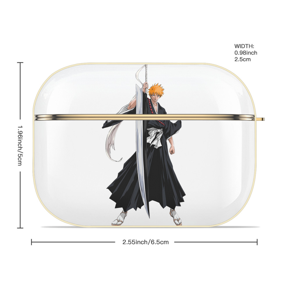ブリーチ 黒崎一護（くろさき いちご）BLEACH Kurosaki Ichigo 【AirPods Pro用】ハードシェル保護ケース｜耐衝撃・防指紋・カラビナ付き商品仕様