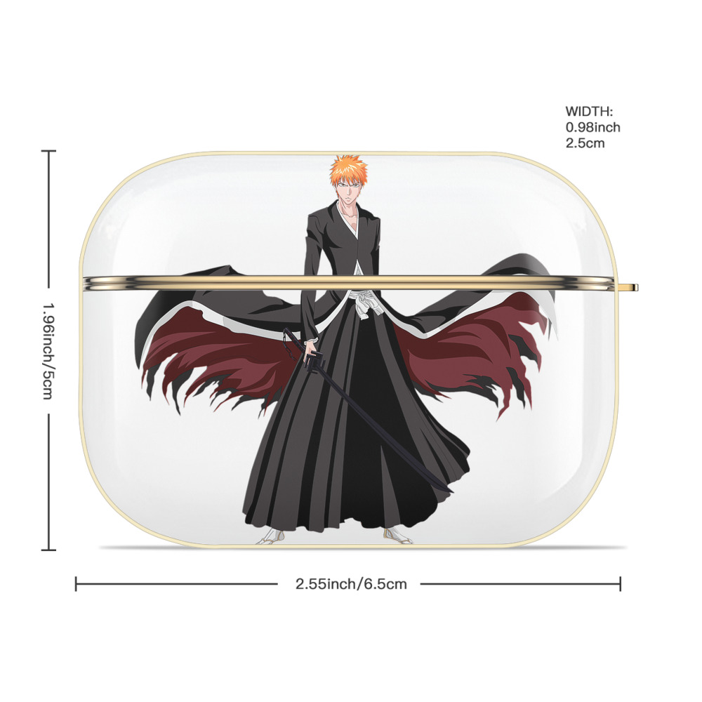 ブリーチ 黒崎一護（くろさき いちご）BLEACH Kurosaki Ichigo 【AirPods Pro用】ハードシェル保護ケース｜耐衝撃・防指紋・カラビナ付き商品仕様