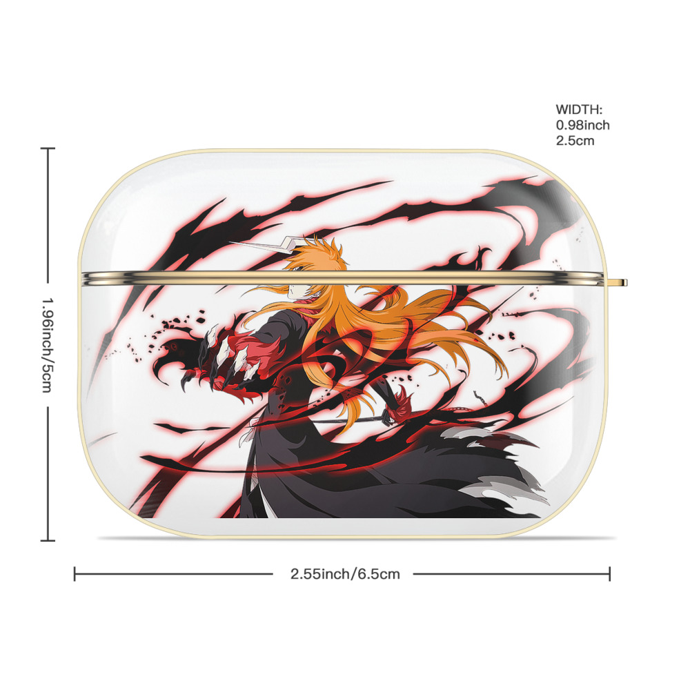 ブリーチ 黒崎一護（くろさき いちご）BLEACH Kurosaki Ichigo 【AirPods Pro用】ハードシェル保護ケース｜耐衝撃・防指紋・カラビナ付き商品仕様