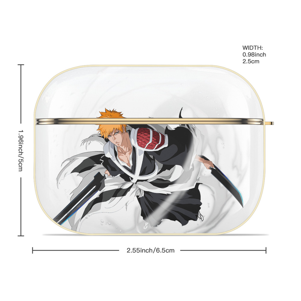 ブリーチ 黒崎一護（くろさき いちご）BLEACH Kurosaki Ichigo 【AirPods Pro用】ハードシェル保護ケース｜耐衝撃・防指紋・カラビナ付き商品仕様