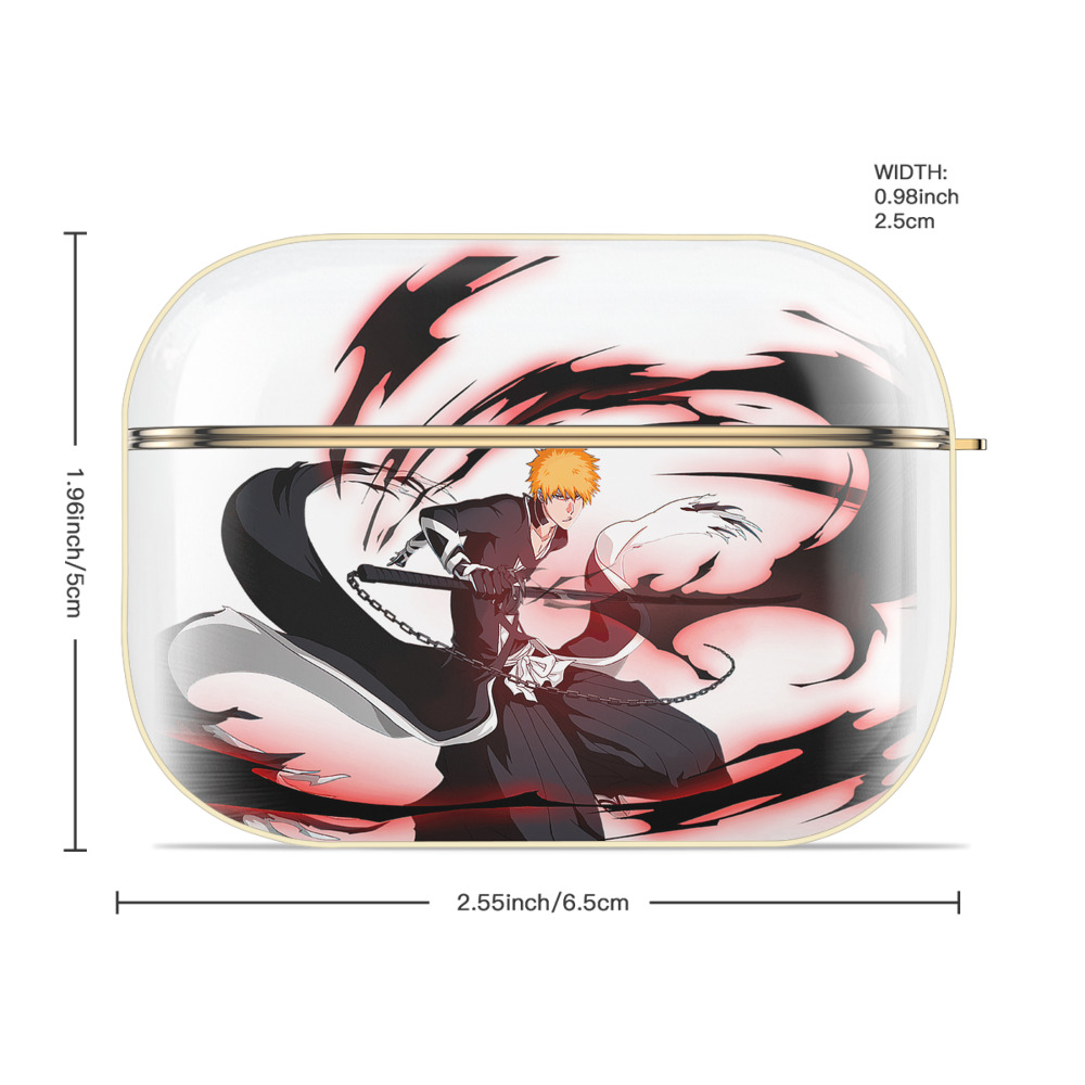 ブリーチ 黒崎一護（くろさき いちご）BLEACH Kurosaki Ichigo 【AirPods Pro用】ハードシェル保護ケース｜耐衝撃・防指紋・カラビナ付き商品仕様
