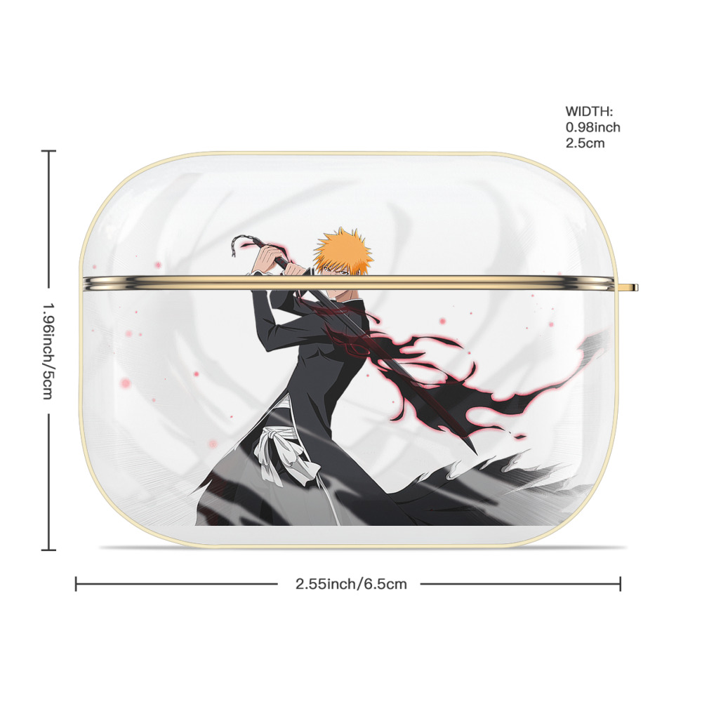 ブリーチ 黒崎一護（くろさき いちご）BLEACH Kurosaki Ichigo 【AirPods Pro用】ハードシェル保護ケース｜耐衝撃・防指紋・カラビナ付き商品仕様