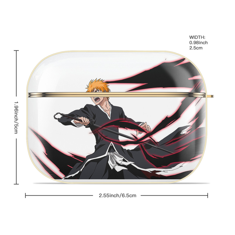 ブリーチ 黒崎一護（くろさき いちご）BLEACH Kurosaki Ichigo 【AirPods Pro用】ハードシェル保護ケース｜耐衝撃・防指紋・カラビナ付き商品仕様