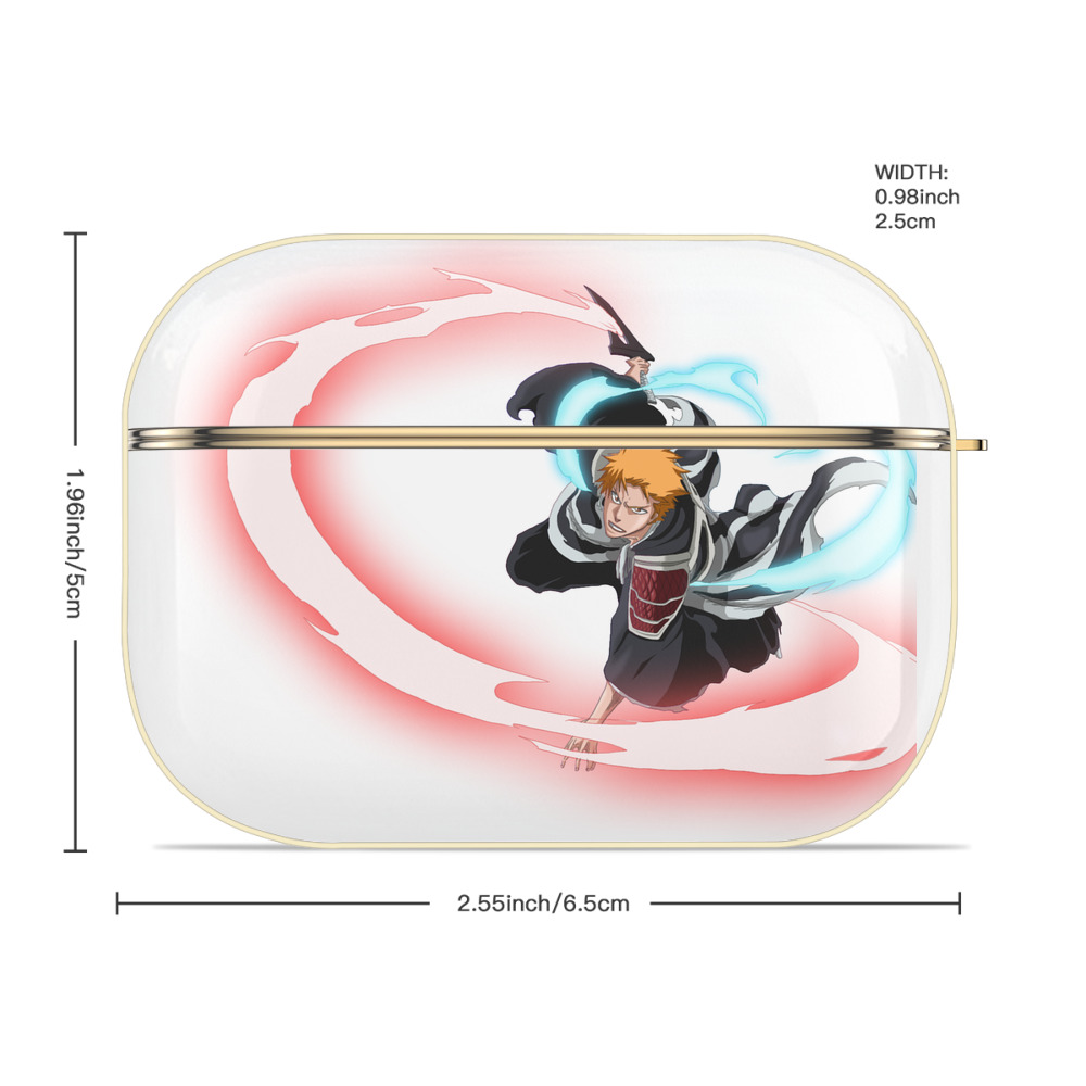 ブリーチ 黒崎一護（くろさき いちご）BLEACH Kurosaki Ichigo 【AirPods Pro用】ハードシェル保護ケース｜耐衝撃・防指紋・カラビナ付き商品仕様