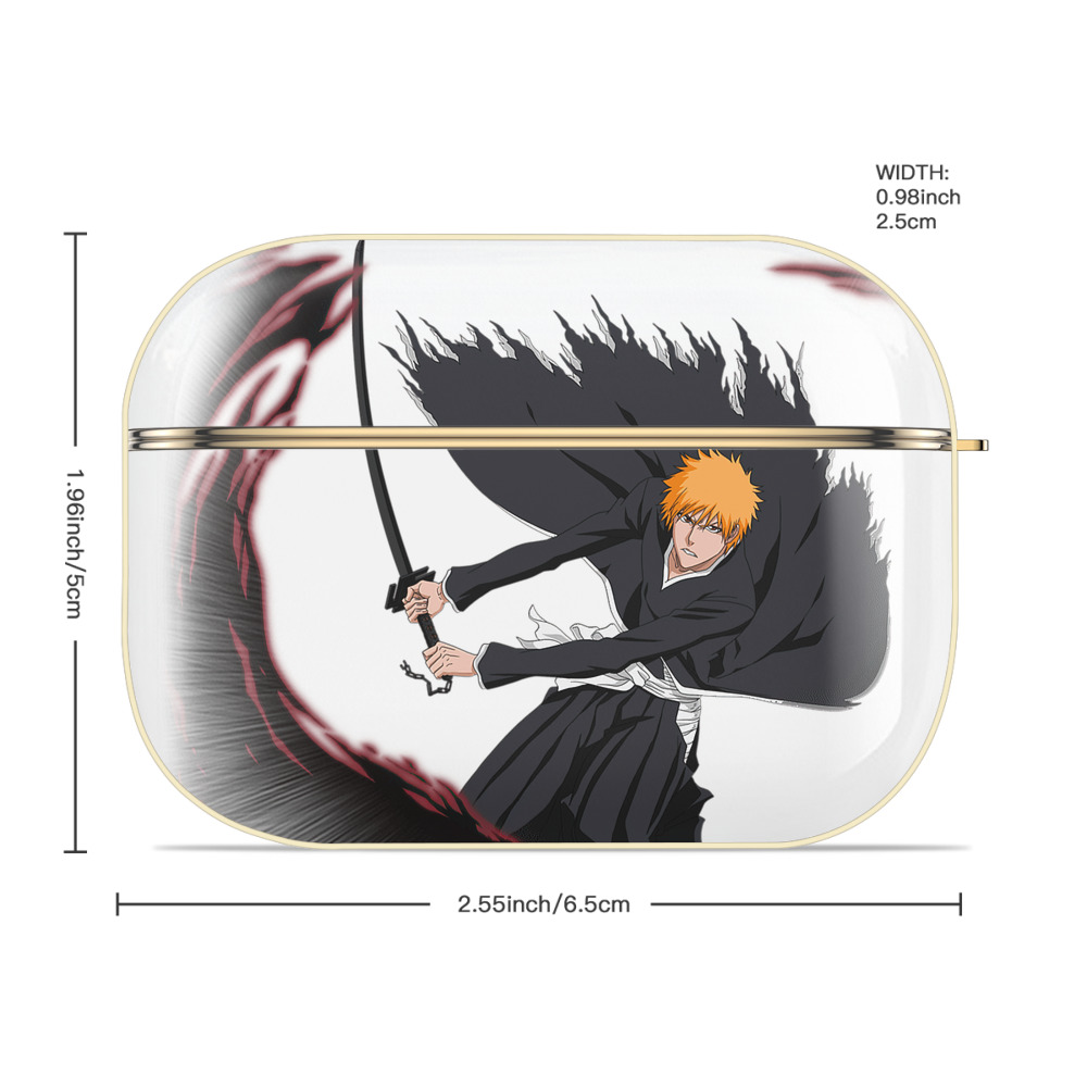 ブリーチ 黒崎一護（くろさき いちご）BLEACH Kurosaki Ichigo 【AirPods Pro用】ハードシェル保護ケース｜耐衝撃・防指紋・カラビナ付き商品仕様