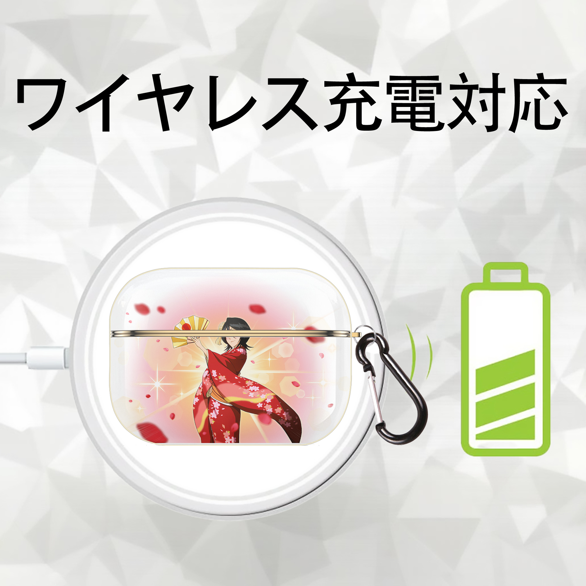 ブリーチ 朽木ルキア BLEACH Kuchiki Rukia 【AirPods Pro用】ハードシェル保護ケース｜耐衝撃・防指紋・カラビナ付き商品仕様