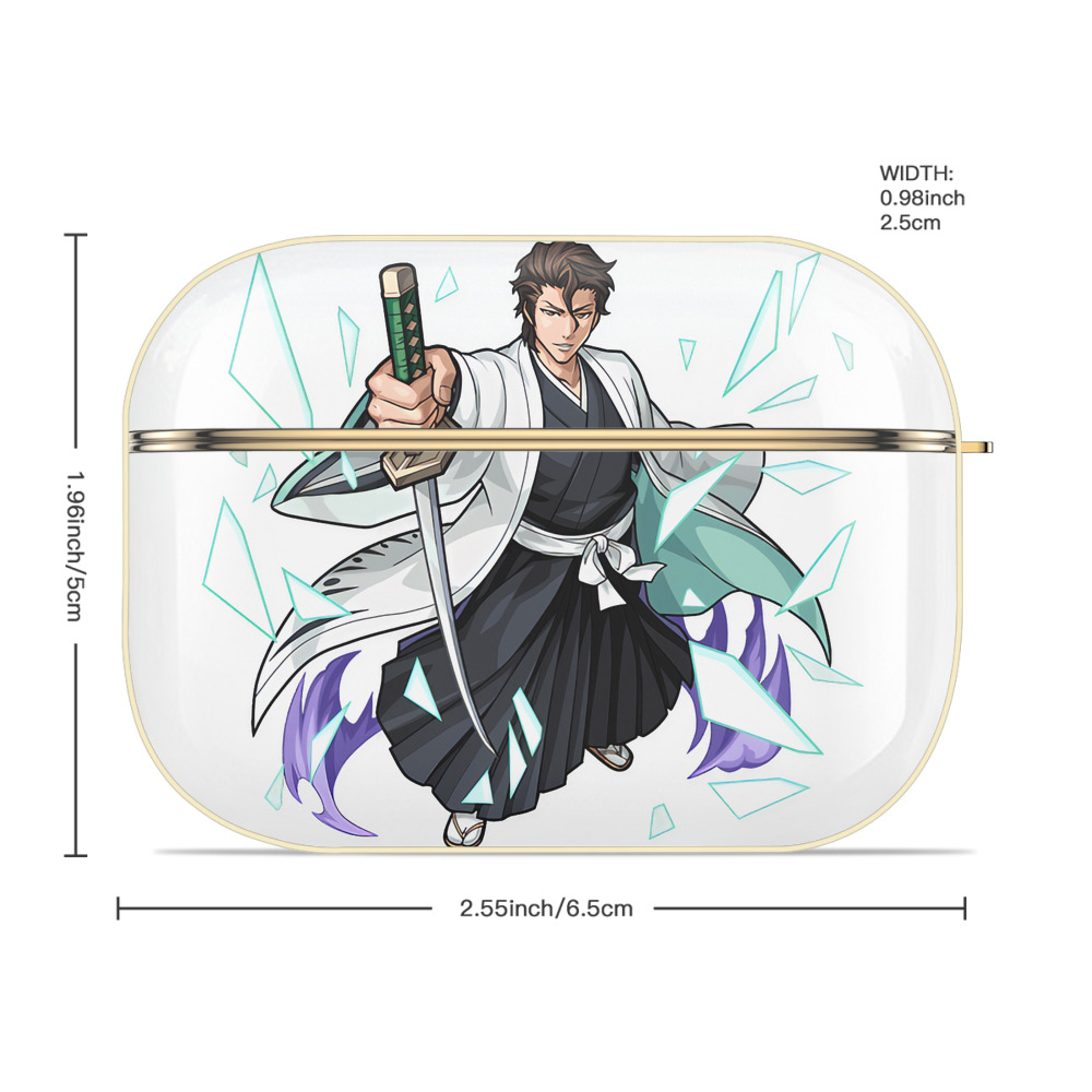ブリーチ 藍染 惣右介（あいぜん そうすけ） BLEACH Aizen Sousuke 【AirPods Pro用】ハードシェル保護ケース｜耐衝撃・防指紋・カラビナ付き商品仕様