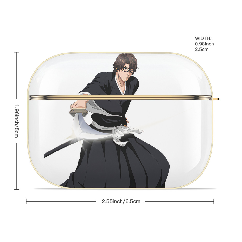 ブリーチ 藍染 惣右介（あいぜん そうすけ） BLEACH Aizen Sousuke 【AirPods Pro用】ハードシェル保護ケース｜耐衝撃・防指紋・カラビナ付き商品仕様
