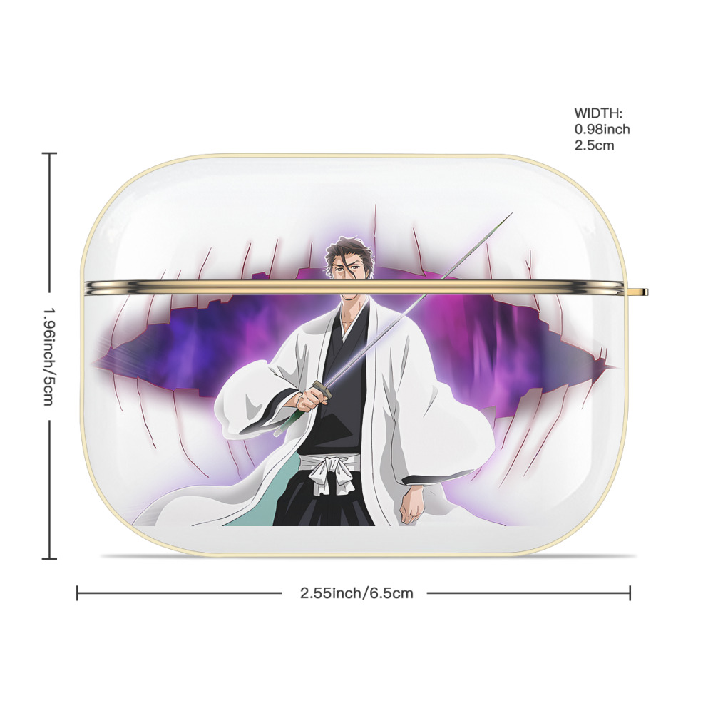 ブリーチ 藍染 惣右介（あいぜん そうすけ） BLEACH Aizen Sousuke 【AirPods Pro用】ハードシェル保護ケース｜耐衝撃・防指紋・カラビナ付き商品仕様