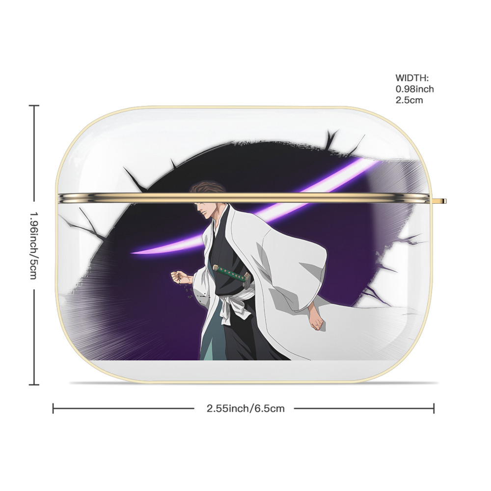 ブリーチ 藍染 惣右介（あいぜん そうすけ） BLEACH Aizen Sousuke 【AirPods Pro用】ハードシェル保護ケース｜耐衝撃・防指紋・カラビナ付き商品仕様
