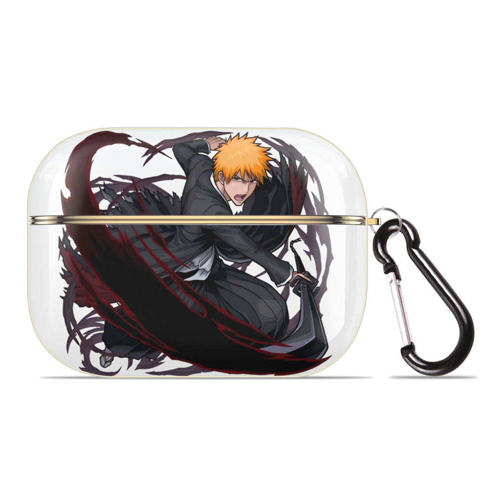 （画像用） ブリーチ 黒崎一護（くろさき いちご）BLEACH Kurosaki Ichigo 【AirPods Pro用】ハードシェル保護ケース｜耐衝撃・防指紋・カラビナ付き商品仕様