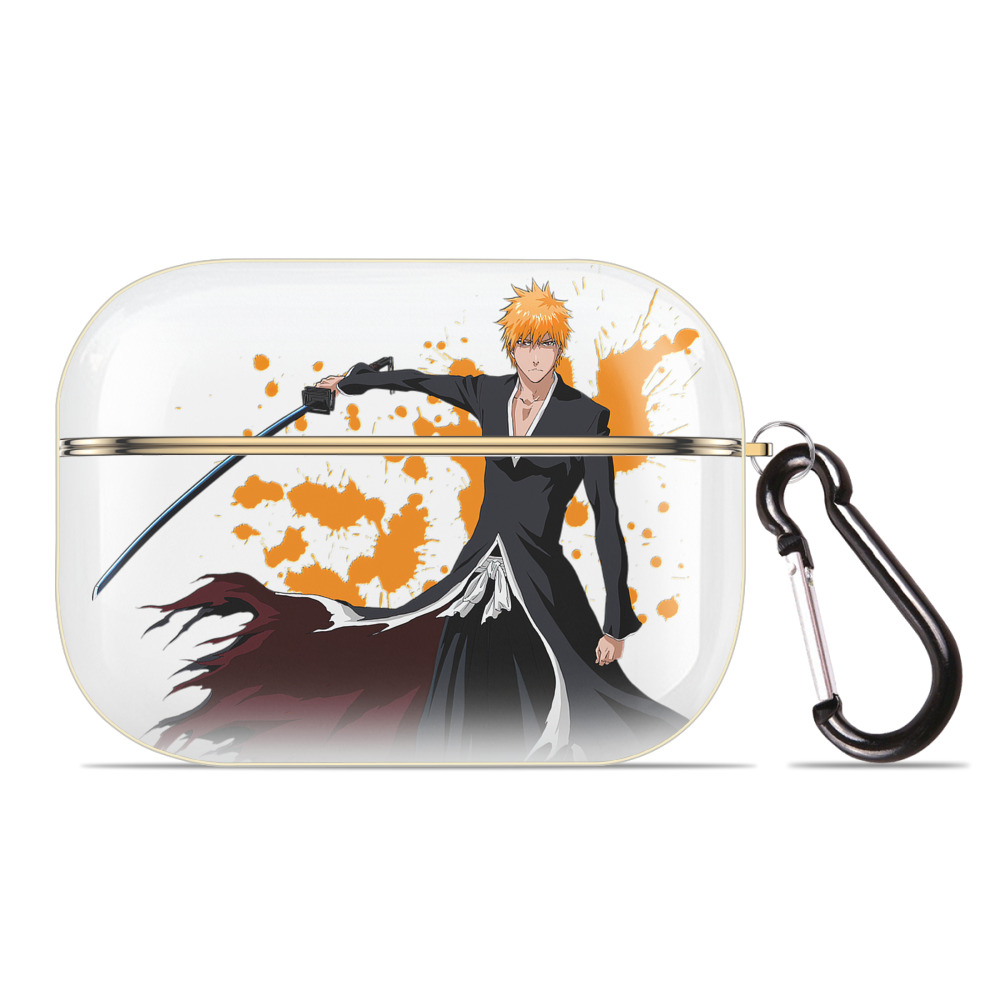 ブリーチ 黒崎一護（くろさき いちご）BLEACH Kurosaki Ichigo 【AirPods Pro用】ハードシェル保護ケース｜耐衝撃・防指紋・カラビナ付き商品仕様
