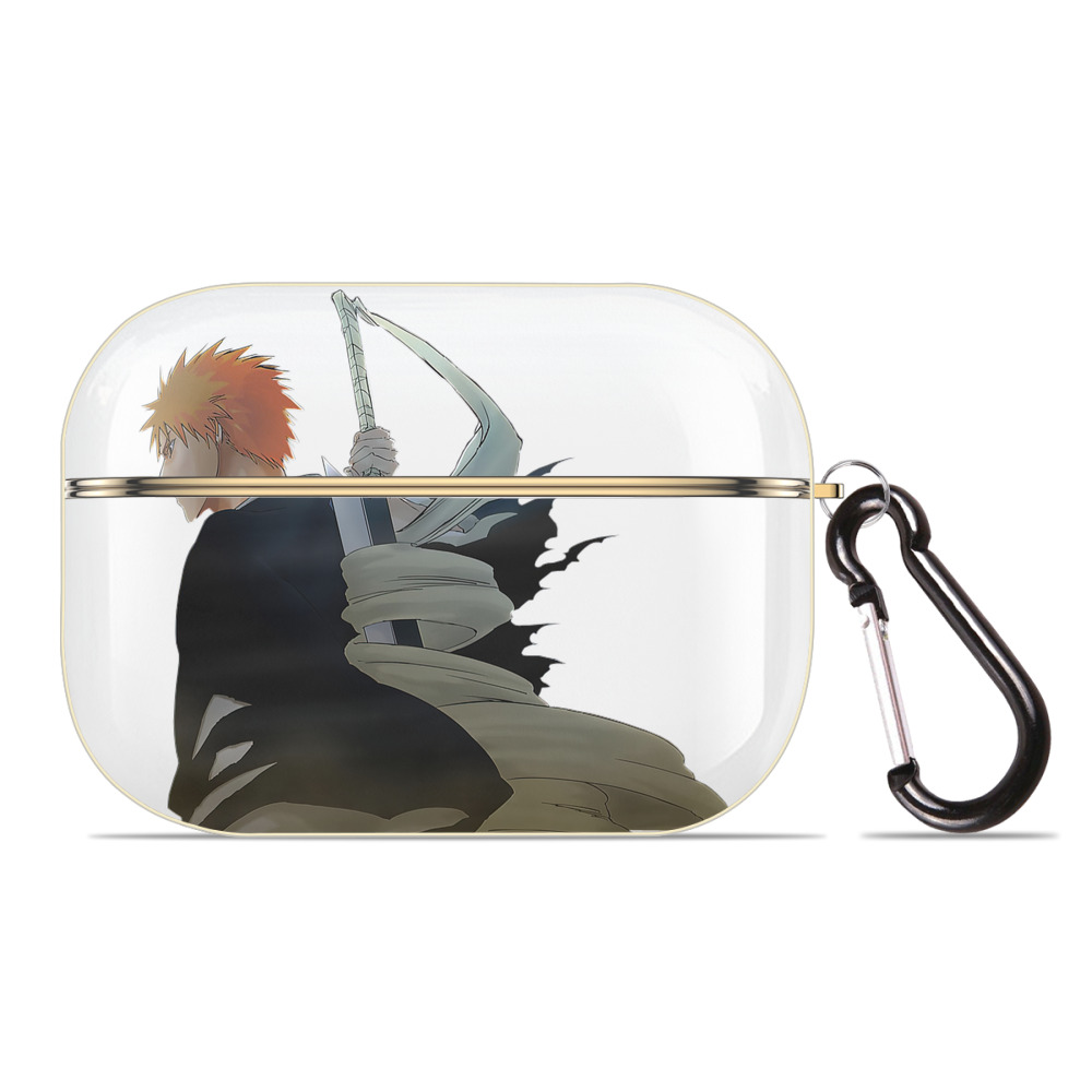 （画像用） ブリーチ 黒崎一護（くろさき いちご）BLEACH Kurosaki Ichigo 【AirPods Pro用】ハードシェル保護ケース｜耐衝撃・防指紋・カラビナ付き商品仕様