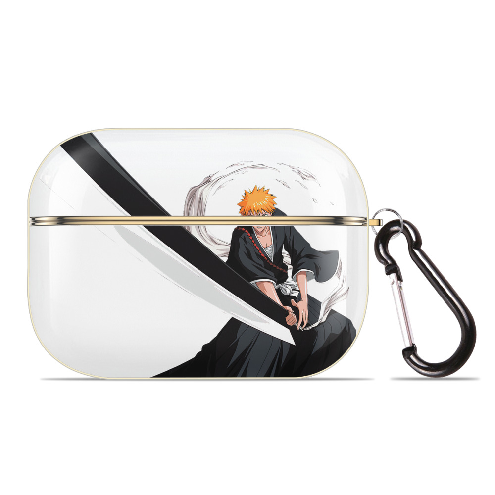 （画像用） ブリーチ 黒崎一護（くろさき いちご）BLEACH Kurosaki Ichigo 【AirPods Pro用】ハードシェル保護ケース｜耐衝撃・防指紋・カラビナ付き商品仕様