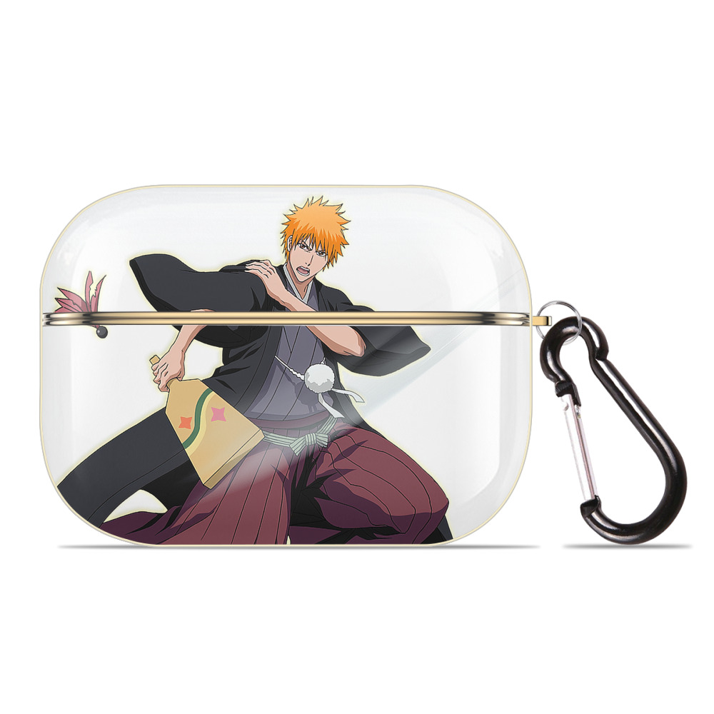 （画像用） ブリーチ 黒崎一護（くろさき いちご）BLEACH Kurosaki Ichigo 【AirPods Pro用】ハードシェル保護ケース｜耐衝撃・防指紋・カラビナ付き商品仕様