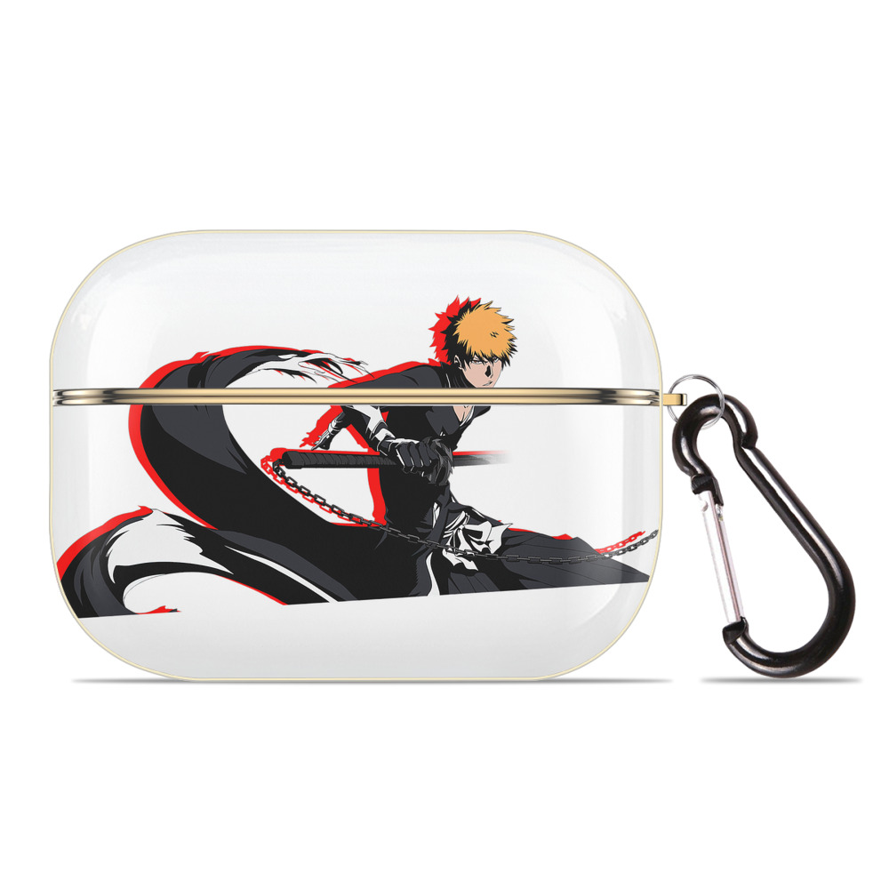 （画像用） ブリーチ 黒崎一護（くろさき いちご）BLEACH Kurosaki Ichigo 【AirPods Pro用】ハードシェル保護ケース｜耐衝撃・防指紋・カラビナ付き商品仕様