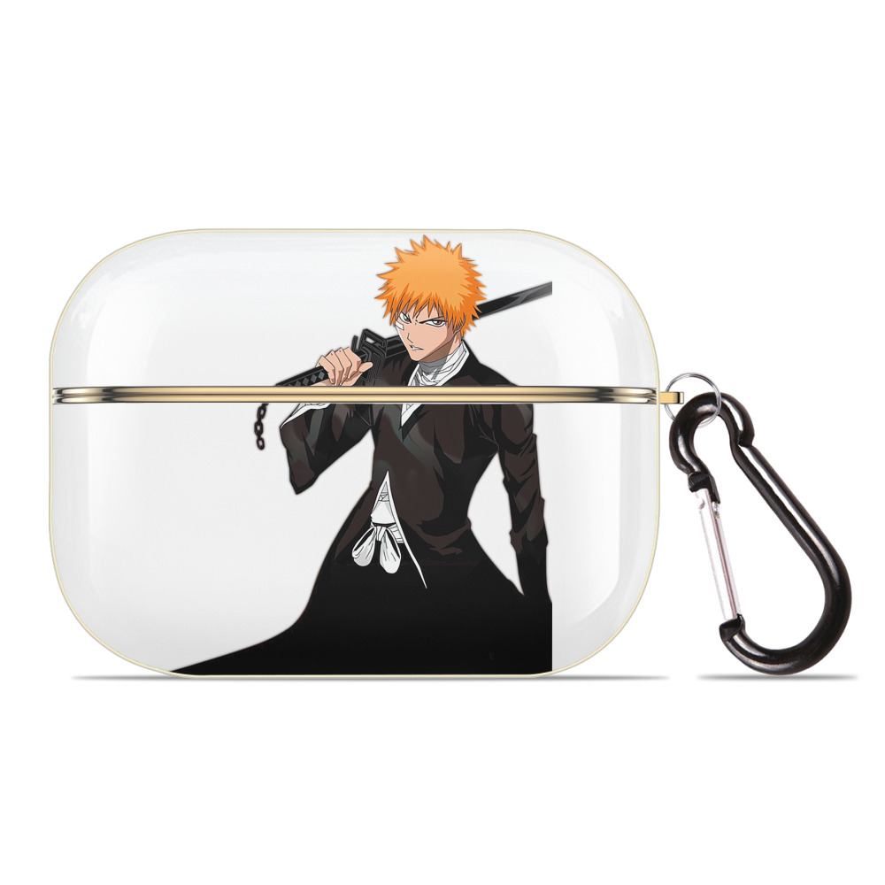 （画像用） ブリーチ 黒崎一護（くろさき いちご）BLEACH Kurosaki Ichigo 【AirPods Pro用】ハードシェル保護ケース｜耐衝撃・防指紋・カラビナ付き商品仕様