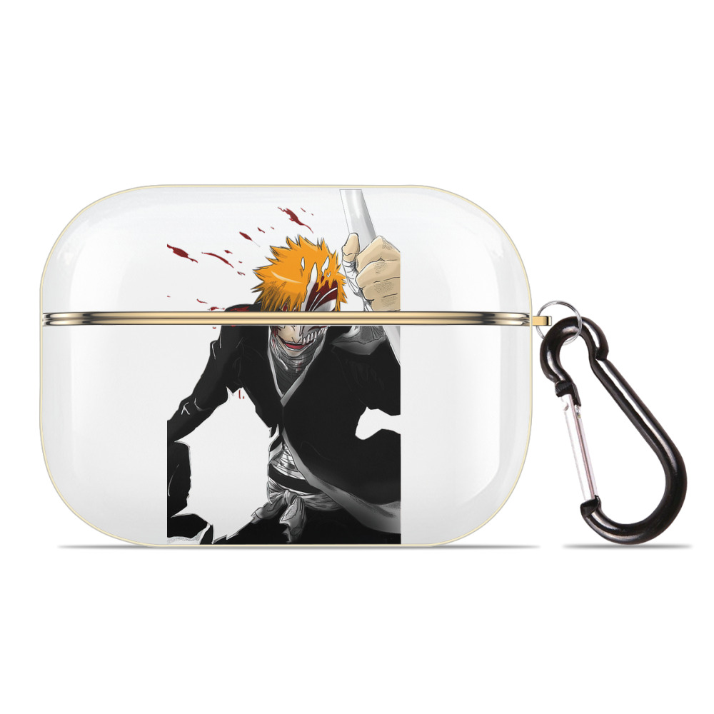 （画像用） ブリーチ 黒崎一護（くろさき いちご）BLEACH Kurosaki Ichigo 【AirPods Pro用】ハードシェル保護ケース｜耐衝撃・防指紋・カラビナ付き商品仕様