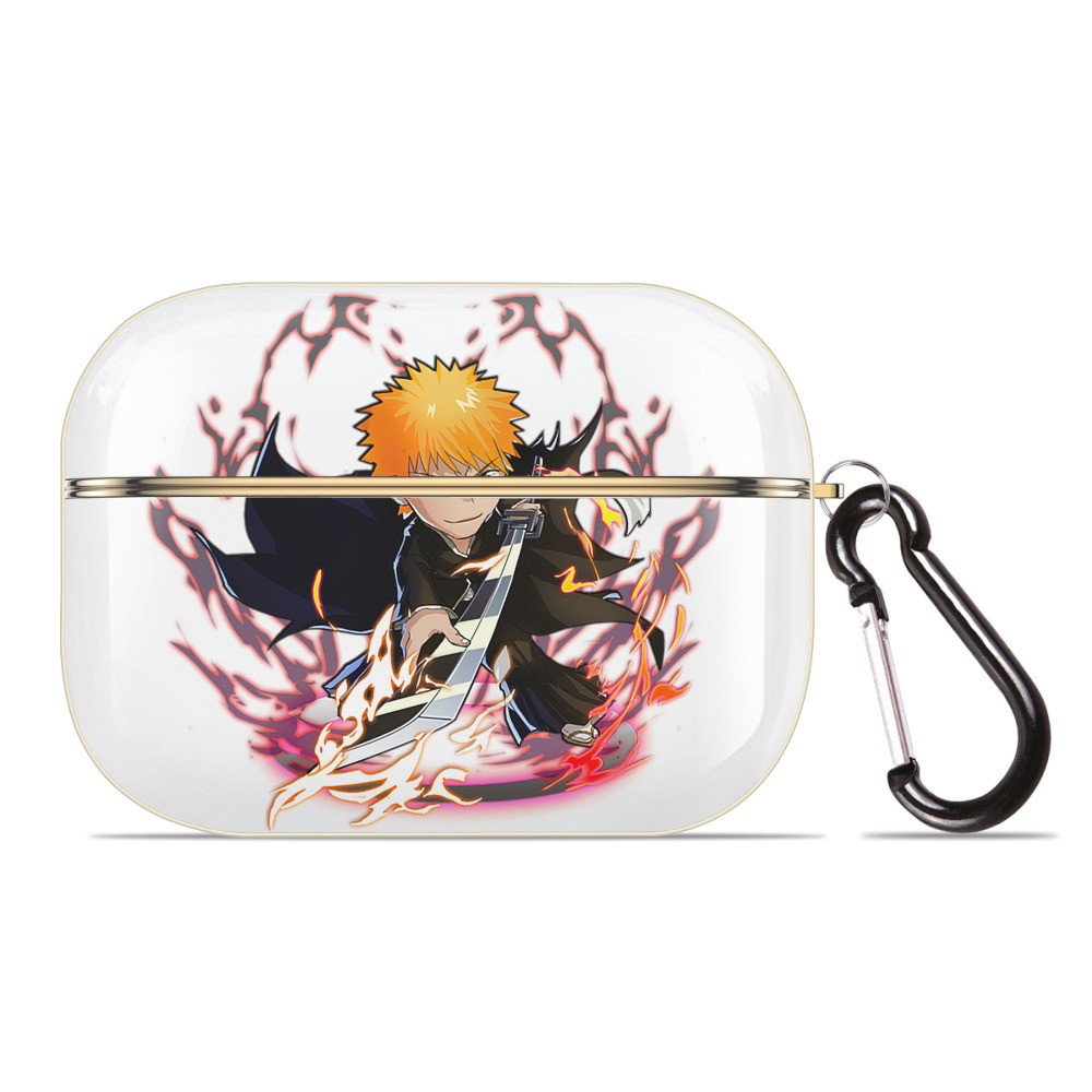 ブリーチ 黒崎一護（くろさき いちご）BLEACH Kurosaki Ichigo 【AirPods Pro用】ハードシェル保護ケース｜耐衝撃・防指紋・カラビナ付き商品仕様