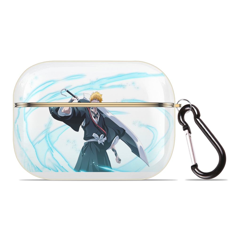 （画像用） ブリーチ 黒崎一護（くろさき いちご）BLEACH Kurosaki Ichigo 【AirPods Pro用】ハードシェル保護ケース｜耐衝撃・防指紋・カラビナ付き商品仕様