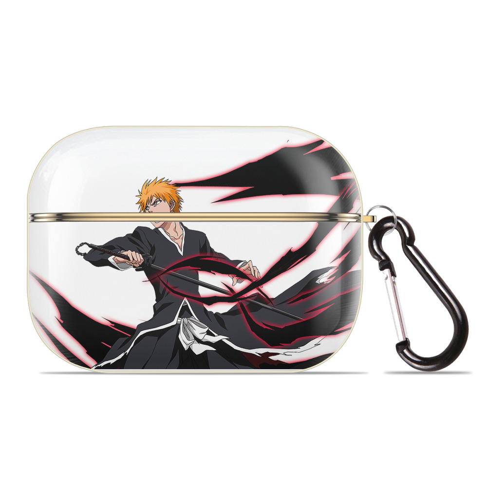 ブリーチ 黒崎一護（くろさき いちご）BLEACH Kurosaki Ichigo 【AirPods Pro用】ハードシェル保護ケース｜耐衝撃・防指紋・カラビナ付き商品仕様