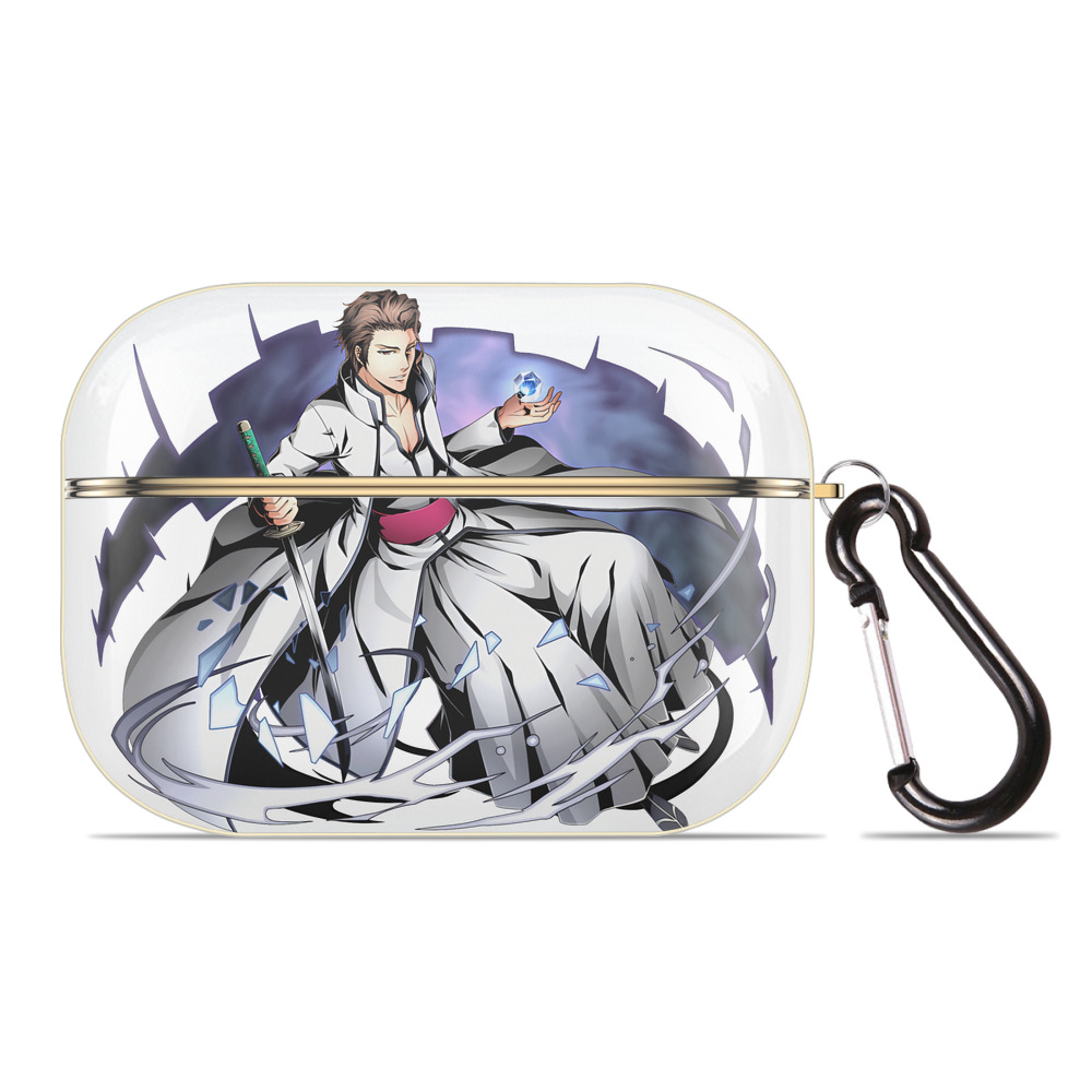 （画像用） ブリーチ 藍染 惣右介（あいぜん そうすけ） BLEACH Aizen Sousuke 【AirPods Pro用】ハードシェル保護ケース｜耐衝撃・防指紋・カラビナ付き商品仕様