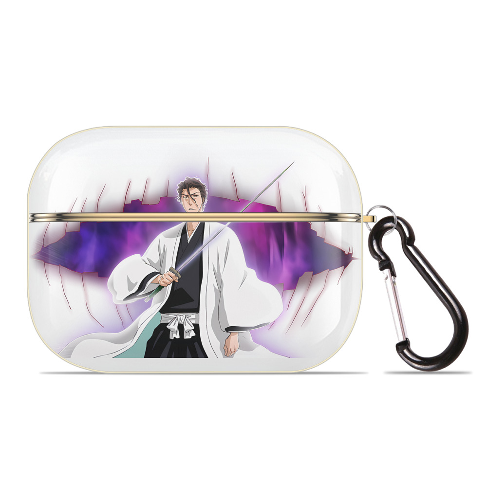 （画像用） ブリーチ 藍染 惣右介（あいぜん そうすけ） BLEACH Aizen Sousuke 【AirPods Pro用】ハードシェル保護ケース｜耐衝撃・防指紋・カラビナ付き商品仕様