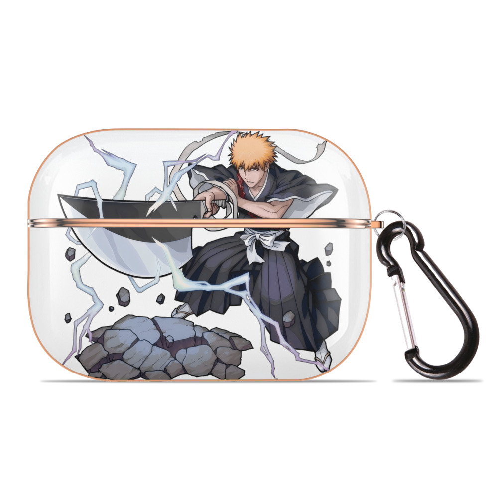 ブリーチ 黒崎一護（くろさき いちご）BLEACH Kurosaki Ichigo 【AirPods Pro用】ハードシェル保護ケース｜耐衝撃・防指紋・カラビナ付き商品仕様