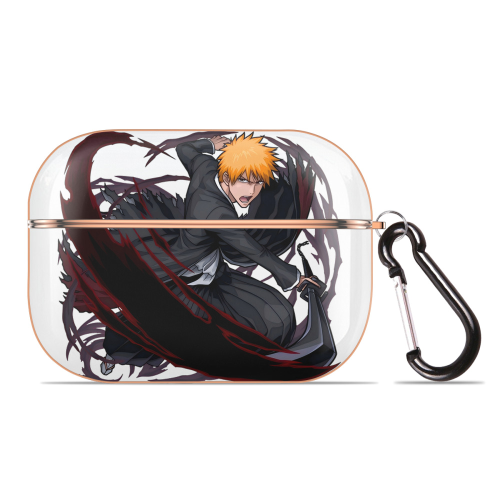 （画像用） ブリーチ 黒崎一護（くろさき いちご）BLEACH Kurosaki Ichigo 【AirPods Pro用】ハードシェル保護ケース｜耐衝撃・防指紋・カラビナ付き商品仕様