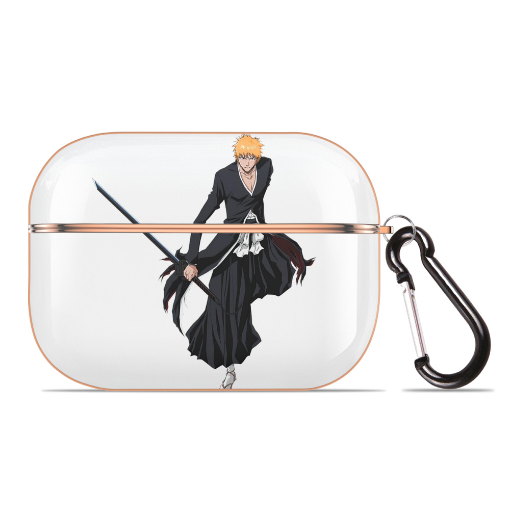 （画像用） ブリーチ 黒崎一護（くろさき いちご）BLEACH Kurosaki Ichigo 【AirPods Pro用】ハードシェル保護ケース｜耐衝撃・防指紋・カラビナ付き商品仕様