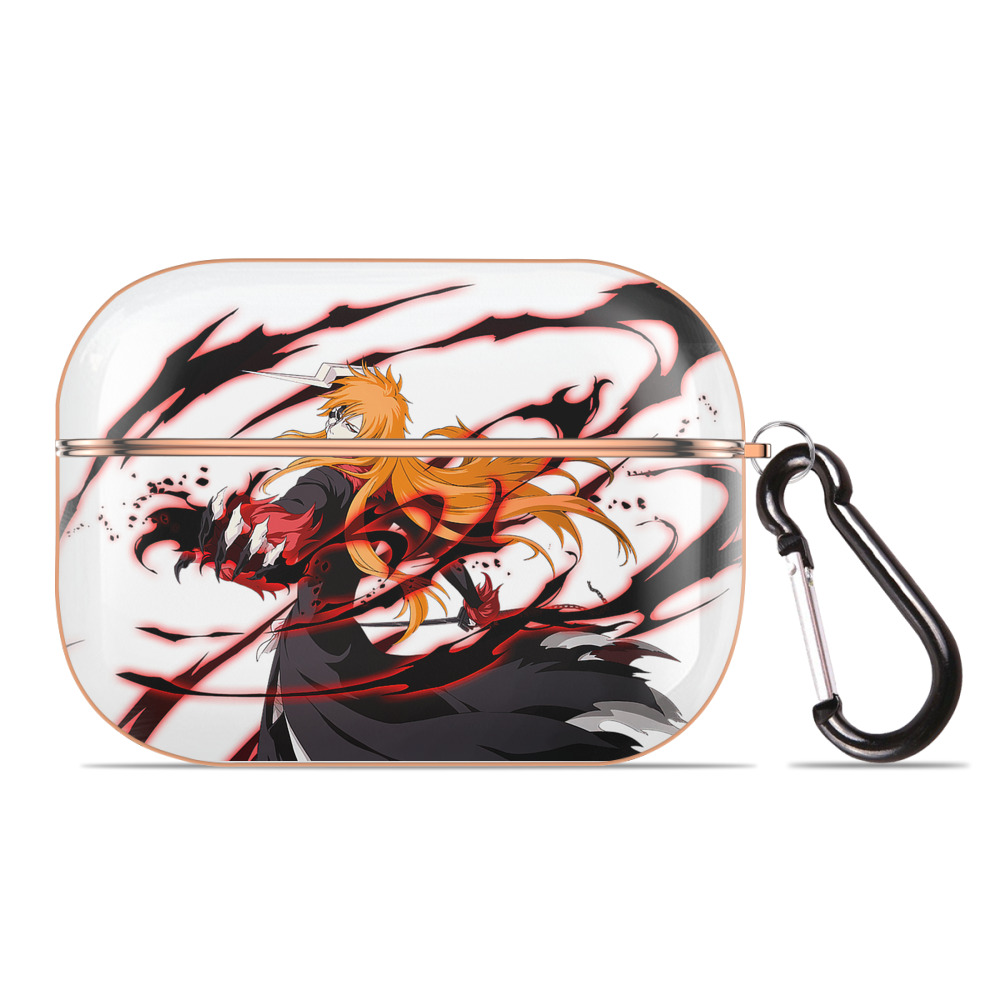 （画像用） ブリーチ 黒崎一護（くろさき いちご）BLEACH Kurosaki Ichigo 【AirPods Pro用】ハードシェル保護ケース｜耐衝撃・防指紋・カラビナ付き商品仕様