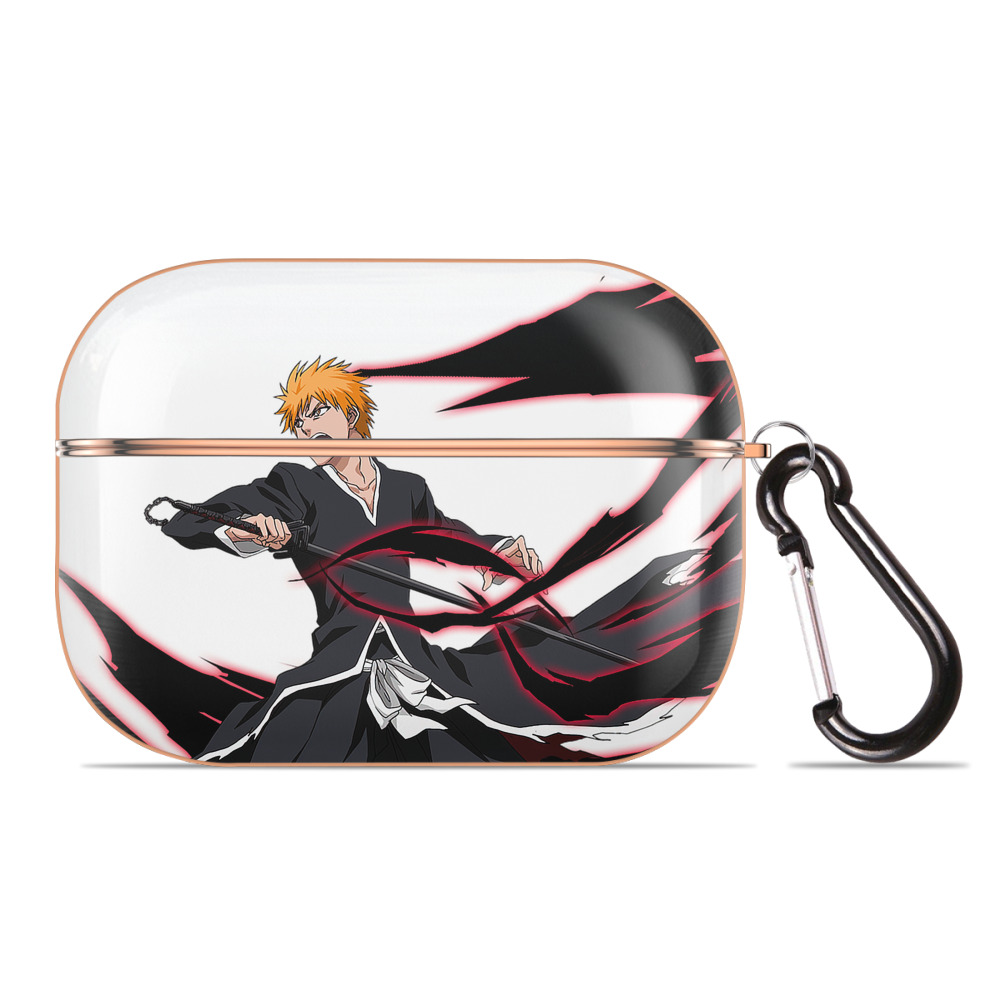 ブリーチ 黒崎一護（くろさき いちご）BLEACH Kurosaki Ichigo 【AirPods Pro用】ハードシェル保護ケース｜耐衝撃・防指紋・カラビナ付き商品仕様