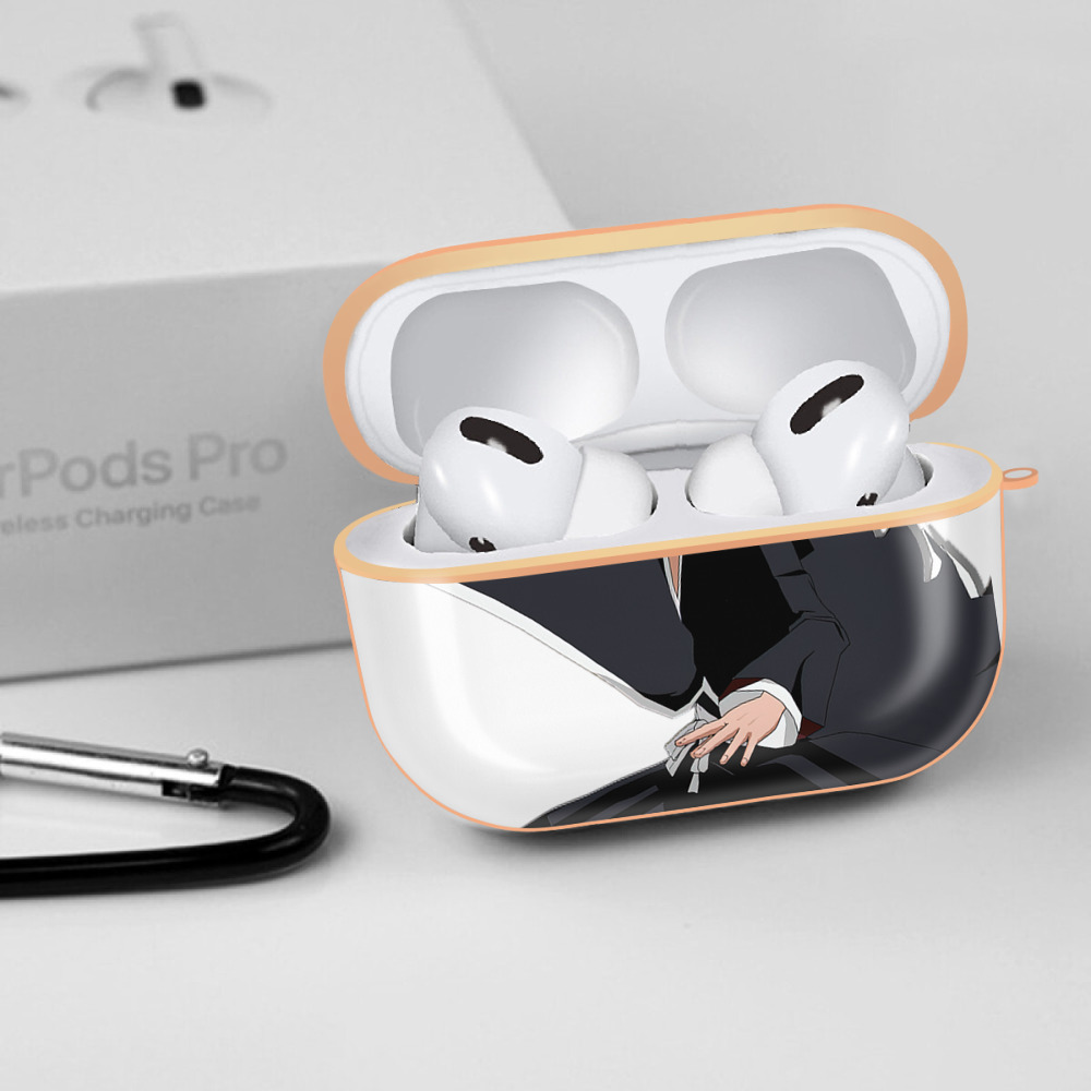 ブリーチ 黒崎一護（くろさき いちご）BLEACH Kurosaki Ichigo 【AirPods Pro用】ハードシェル保護ケース｜耐衝撃・防指紋・カラビナ付き商品仕様