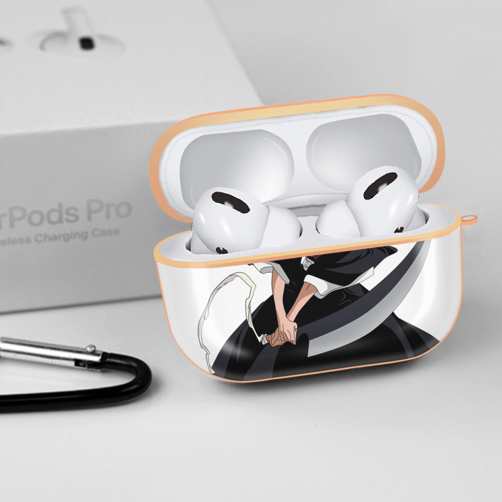 ブリーチ 黒崎一護（くろさき いちご）BLEACH Kurosaki Ichigo 【AirPods Pro用】ハードシェル保護ケース｜耐衝撃・防指紋・カラビナ付き商品仕様