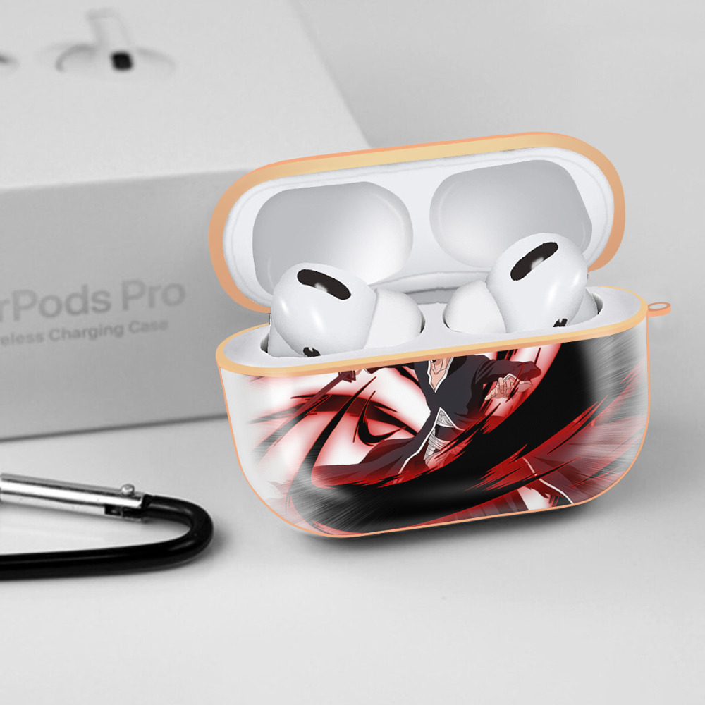 ブリーチ 黒崎一護（くろさき いちご）BLEACH Kurosaki Ichigo 【AirPods Pro用】ハードシェル保護ケース｜耐衝撃・防指紋・カラビナ付き商品仕様