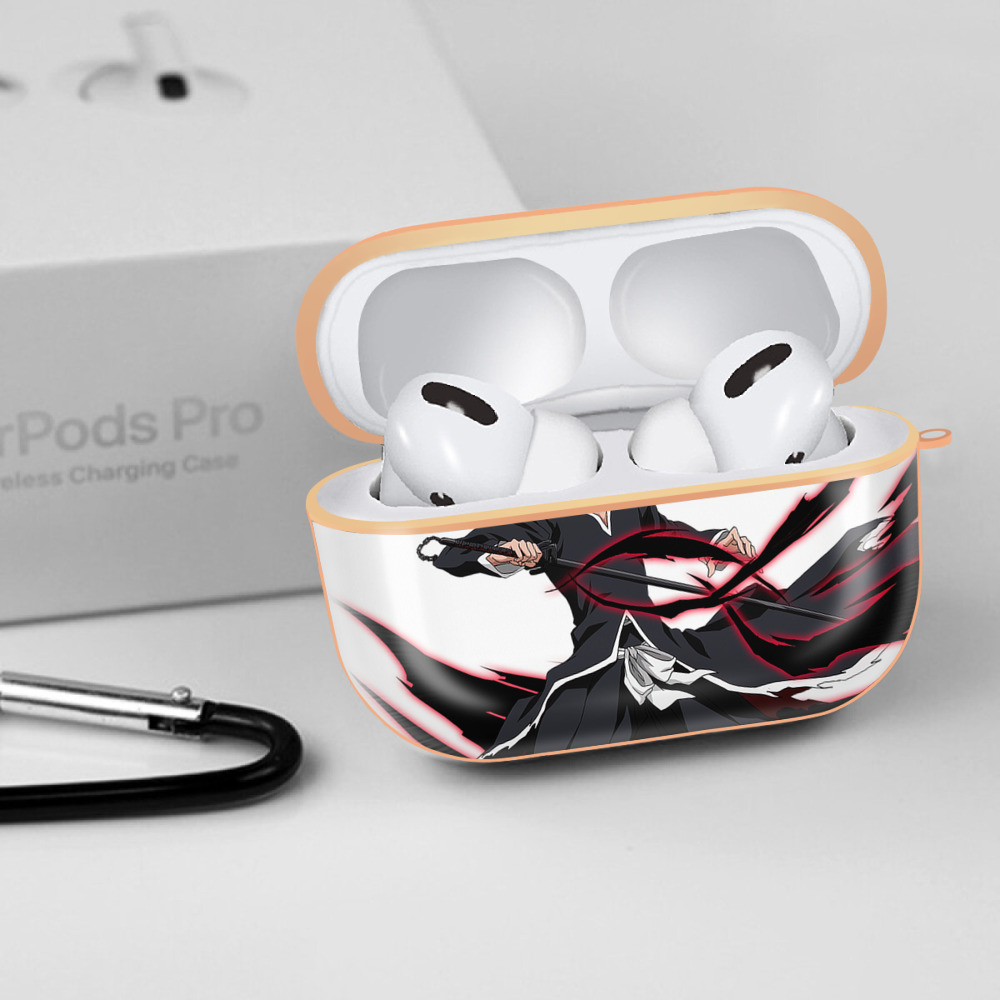 ブリーチ 黒崎一護（くろさき いちご）BLEACH Kurosaki Ichigo 【AirPods Pro用】ハードシェル保護ケース｜耐衝撃・防指紋・カラビナ付き商品仕様